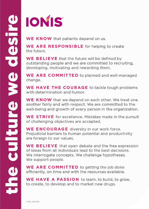 The Culture We Desire Here At Ionis The Culture We Desire Here At Ionis